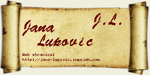 Jana Lupović vizit kartica